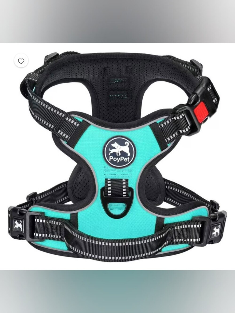 PoyPet No Pull & Choke Free 🐶 Dog Harness Padded Pet Vest Mint Blue Size XS